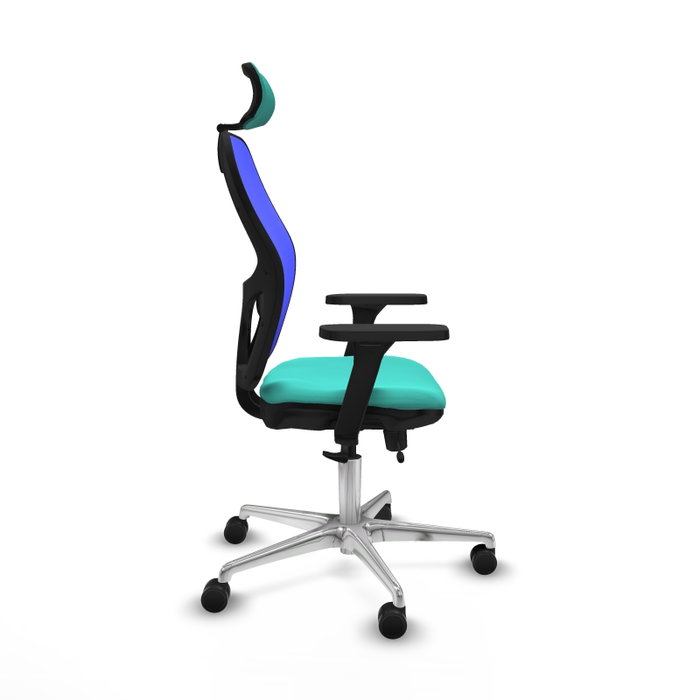 PIQUERAS Y CRESPO Silla de oficina Jorquera con mecanismo Sincro/Traslack, Turquesa y Azul