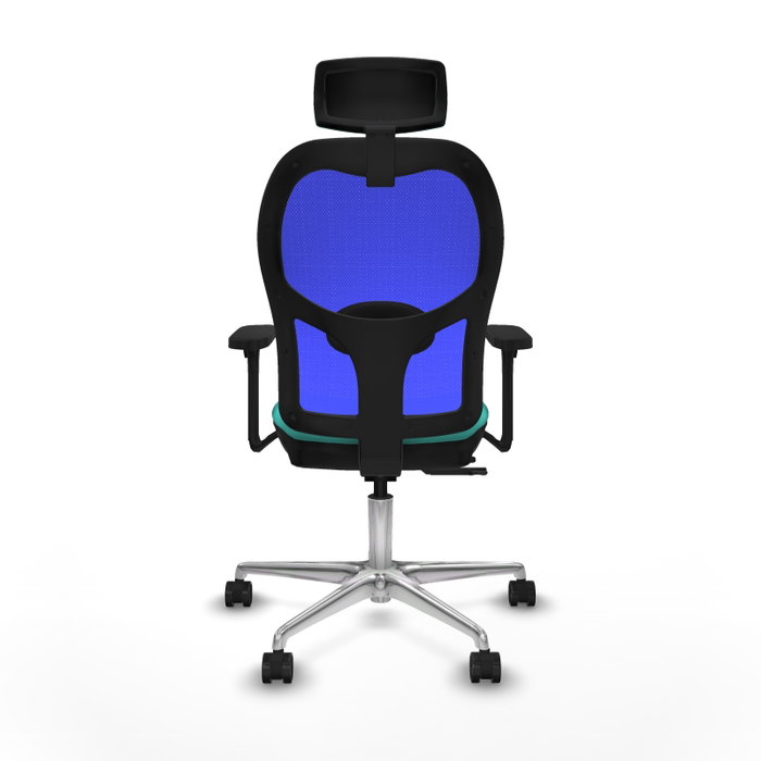 PIQUERAS Y CRESPO Silla de oficina Jorquera con mecanismo Sincro/Traslack, Turquesa y Azul