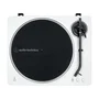 Audio-Technica AT-LP70XBT Tocadiscos de tracción por correa automático con Bluetooth, velocidades 33 1/3 y 45 RPM, color Plata y Blanco