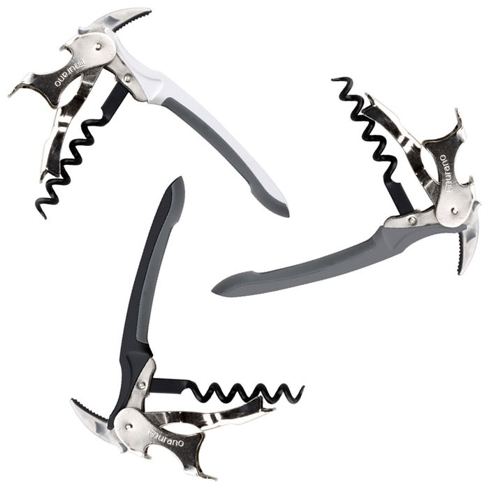 1946 Sacacorchos 1946 Doble Gatillo De Dos Tiempos Con Descapsulador Tacto Suave Colores Surtidos Blanco Gris Negro