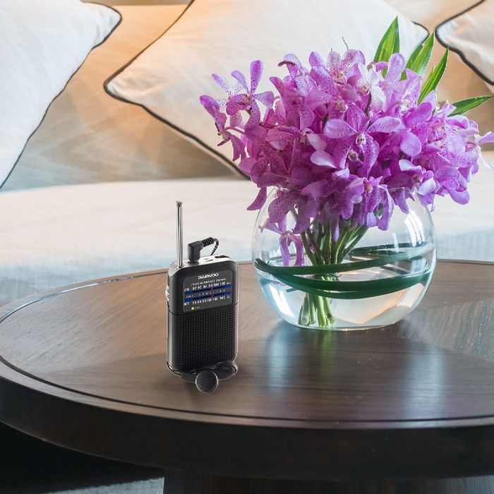 DAEWOO - Radio Portátil AM/FM Negro, Radio Digital