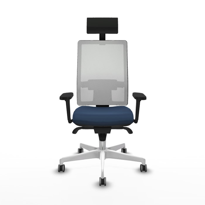PIQUERAS Y CRESPO Silla de oficina Horna con mecanismo Sincro, Azul marino y Blanco PIQUERAS Y CRESPO Silla de oficina Horna con mecanismo Sincro, Azul marino y Blanco
