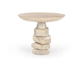 DKD Home Decor Mesa Redonda de Comedor en Mango 100x100x76