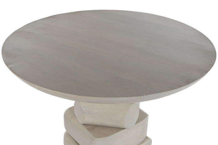 DKD Home Decor Mesa Redonda de Comedor en Mango 100x100x76