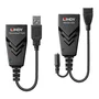 Lindy Extensor USB 2.0 sobre Ethernet Cat5e/Cat6, Transmisor/Receptor, 100 m, 480 Mbit/s, Negro - 42674
