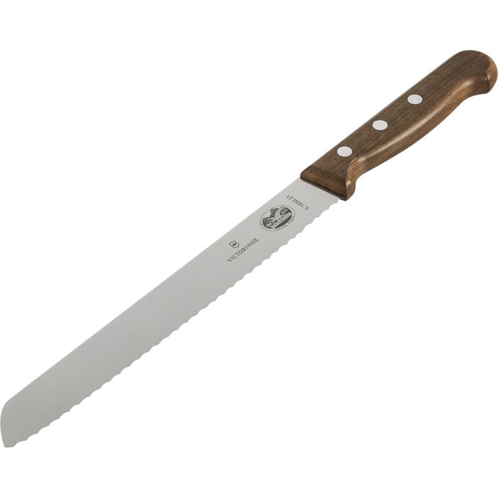 Victorinox Cuchillo para pan Wood de 21 cm con mango de madera de arce de color Plata / Marrón