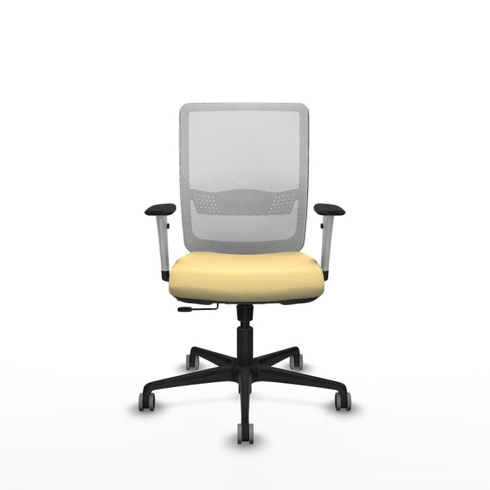 PIQUERAS Y CRESPO Silla de oficina Haches Crema y Blanco con mecanismo Sincro/Traslack PIQUERAS Y CRESPO Silla de oficina Haches Crema y Blanco con mecanismo Sincro/Traslack