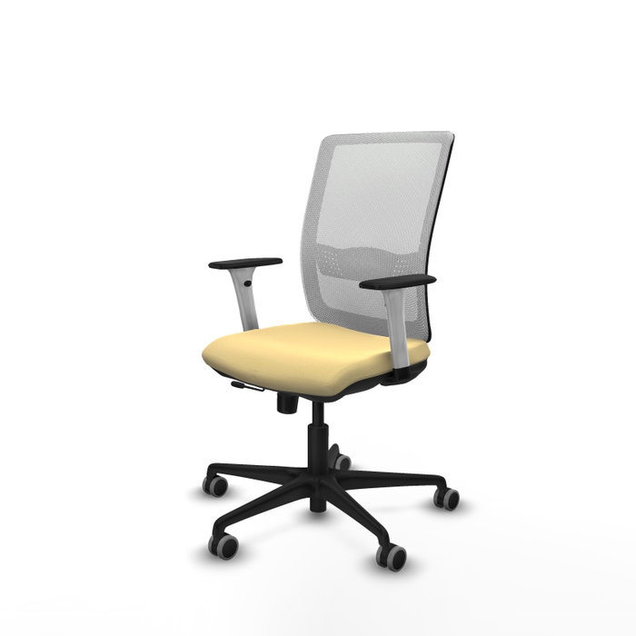PIQUERAS Y CRESPO Silla de oficina Haches Crema y Blanco con mecanismo Sincro/Traslack PIQUERAS Y CRESPO Silla de oficina Haches Crema y Blanco con mecanismo Sincro/Traslack