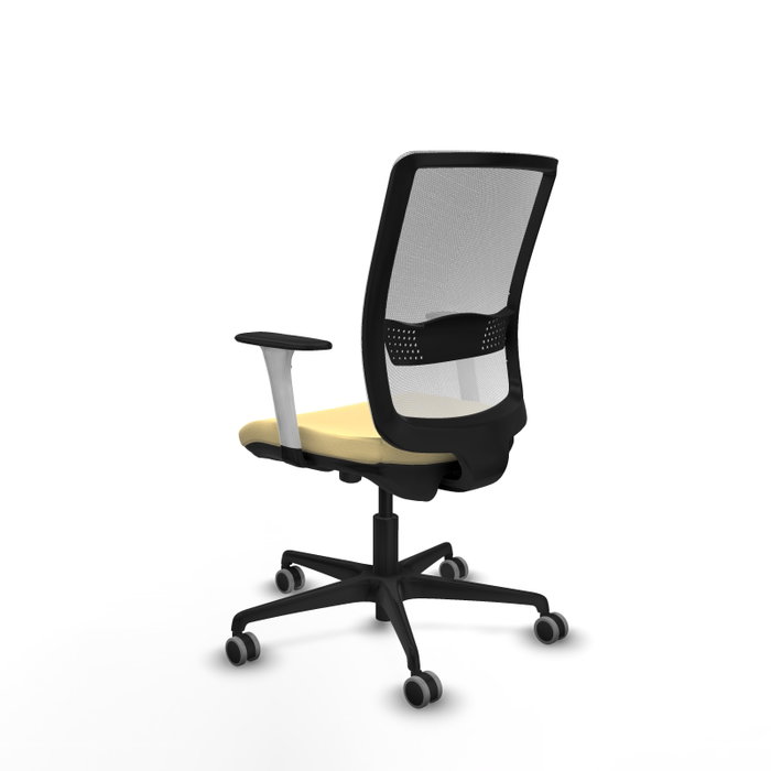 PIQUERAS Y CRESPO Silla de oficina Haches Crema y Blanco con mecanismo Sincro/Traslack PIQUERAS Y CRESPO Silla de oficina Haches Crema y Blanco con mecanismo Sincro/Traslack