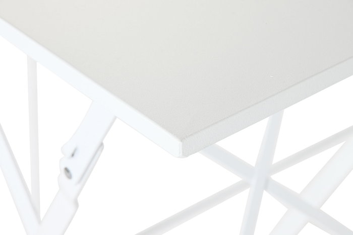 DKD Home Decor Mesa Terraza Y Jardin Metal Blanco 60 x 71 x 60 cm Set de 3