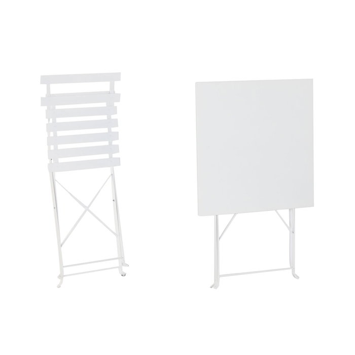DKD Home Decor Mesa Terraza Y Jardin Metal Blanco 60 x 71 x 60 cm Set de 3