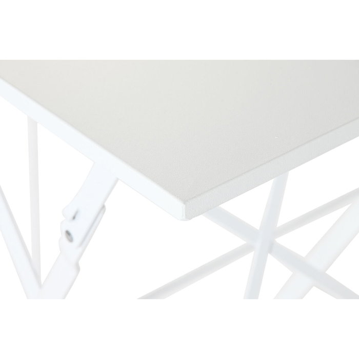DKD Home Decor Mesa Terraza Y Jardin Metal Blanco 60 x 71 x 60 cm Set de 3