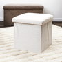 Home Deco Factory Caja-Puf Plegable Scott Beige 38x38x38 cm
