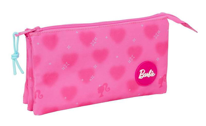 Safta Portatodo Triple Barbie "Corazones" 22x12x3 cm Niña