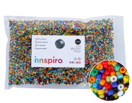 Innspiro Rocalla de Vidrio Redonda Opaca Mezcla 2,3mm 500g