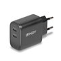 Lindy Cargador USB-C 2 puertos 65W con tecnología GaN, Negro