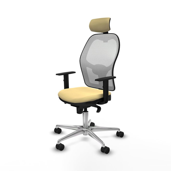 PIQUERAS Y CRESPO Silla de oficina Jorquera con mecanismo Sincro, Crema y Blanco PIQUERAS Y CRESPO Silla de oficina Jorquera con mecanismo Sincro, Crema y Blanco