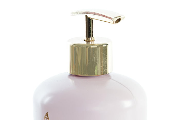 DKD Home Decor Dosificador Romantico Rosa Beige Cristal Abs 8 x 14 x 8 cm (12 Unidades)