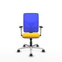 PIQUERAS Y CRESPO Silla de oficina Motilla con mecanismo Sincro, Amarillo y Azul