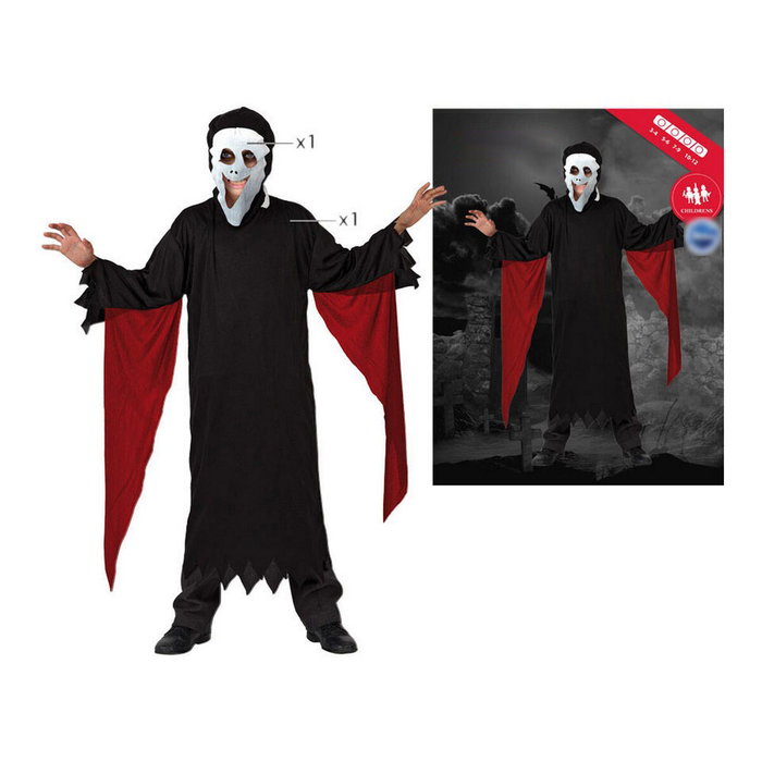 Disfraz de Asesino de Halloween para Niño 7-9 Años - Túnica y Capucha Negra
