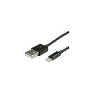 VALUE Cable USB 2.0 de Sincronización y Carga Lightning 8pin, 0.15 m, Negro - 11.99.8326