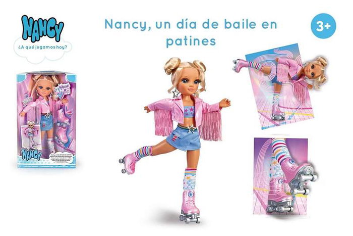Famosa Nancy Un Día De Baile En Patines Nac22000 Muñeca Con Patines Giratorios Y Chaqueta De Flecos
