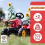 Falk Tractor de pedal Supercharger rojo 2-5 años con capó de apertura y remolque incluido