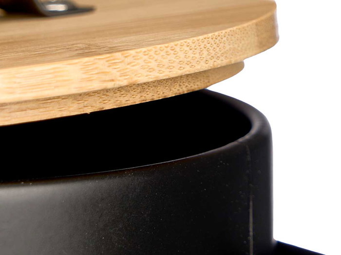 Kinvara Cebollero con Tapa de Bambú Negro - Dimensiones 17.5 x 19.5 x 14 cm (Set de 6)