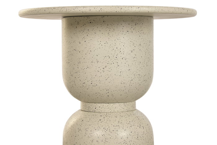 DKD Home Decor Mesita Auxiliar Metal y MDF Simil Piedra Blanco DKD Home Decor Mesita Auxiliar Metal y MDF Simil Piedra Blanco