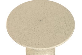 DKD Home Decor Mesita Auxiliar Metal y MDF Simil Piedra Blanco
