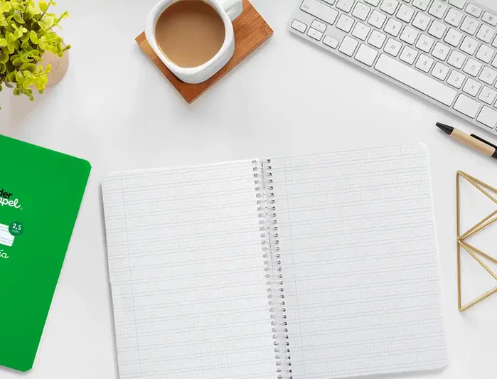 Liderpapel Cuaderno Espiral A5 Tapa Blanda 40 Hojas 75gr Cuadro Pautado 2,5mm Color Verde