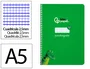 Liderpapel Cuaderno Espiral A5 Tapa Blanda 40 Hojas 75gr Cuadro Pautado 2,5mm Color Verde