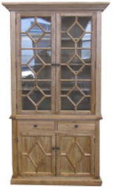 DKD Home Decor Vitrina Shabby Natural Madera Reciclada 100 x 220 x 45 cm