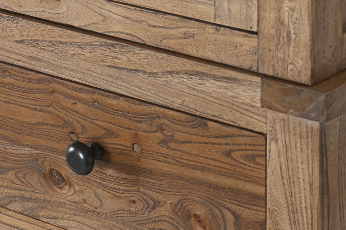 DKD Home Decor Vitrina Shabby Natural Madera Reciclada 100 x 220 x 45 cm