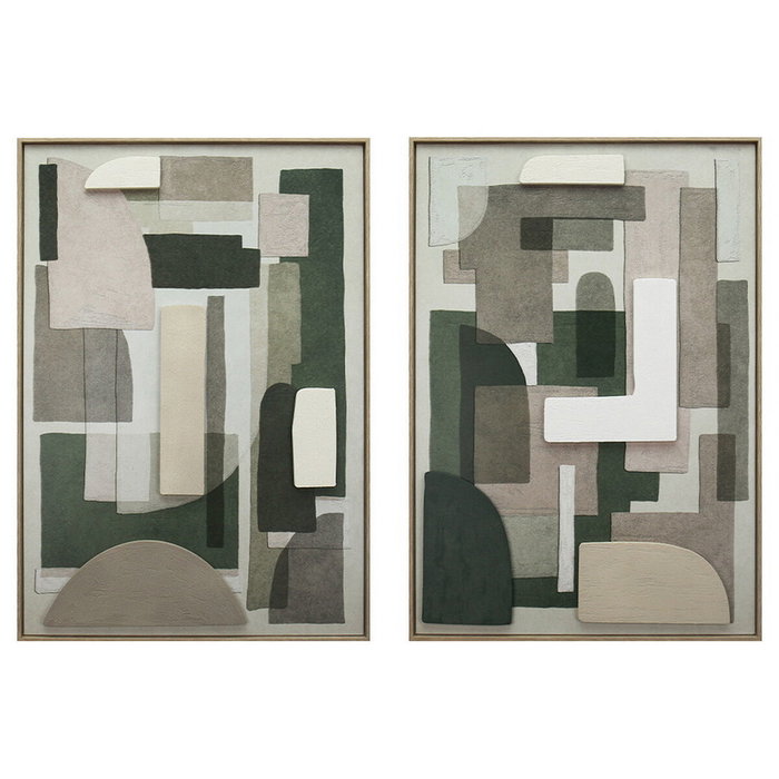 DKD Home Decor Cuadro Lienzo MDF Abstracto 3D Pack de 2 DKD Home Decor Cuadro Lienzo MDF Abstracto 3D Pack de 2