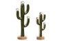 DKD Home Decor Set de 2 Cactus de Madera de Mango Lacado Verde