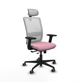 PIQUERAS Y CRESPO Silla de oficina Haches Rosa y Blanco