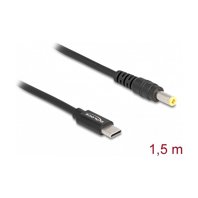DeLOCK Cable de carga USB Type-C™ a 5,5 x 2,5 mm, 1,5 m DeLOCK Cable de carga USB Type-C™ a 5,5 x 2,5 mm, 1,5 m