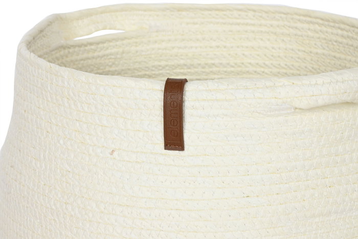 DKD Home Decor Set de 3 Cestas de Fibra y PU en Crema y Natural 34x34x34 cm DKD Home Decor Set de 3 Cestas de Fibra y PU en Crema y Natural 34x34x34 cm