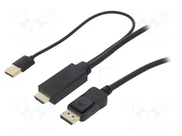 LOGILINK Cable DisplayPort a HDMI con USB A, 1m