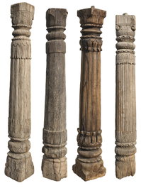 DKD Home Decor Columna de Madera de Teca 26x26x150 cm