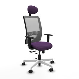 PIQUERAS Y CRESPO Silla de oficina Zulema con mecanismo Sincro/Traslack, Morado y Gris