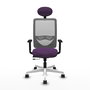 PIQUERAS Y CRESPO Silla de oficina Zulema con mecanismo Sincro/Traslack, Morado y Gris