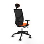 PIQUERAS Y CRESPO Silla de oficina Motilla Naranja y Negro