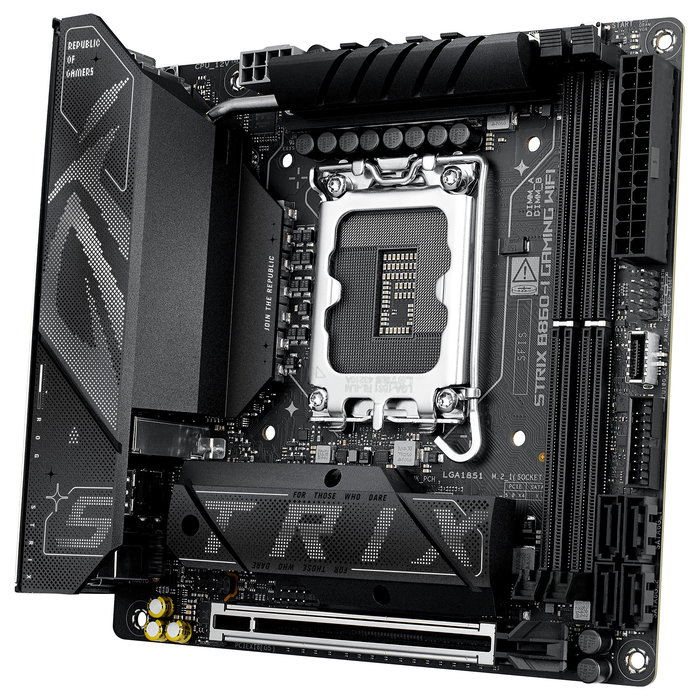 ASUS ROG STRIX B860-I GAMING WiFi Placa Base Intel LGA 1851 para Procesadores Intel Core Ultra, Soporte DDR5, Factor de Forma mini ITX ASUS ROG STRIX B860-I GAMING WiFi Placa Base Intel LGA 1851 para Procesadores Intel Core Ultra, Soporte DDR5, Factor de Forma mini ITX