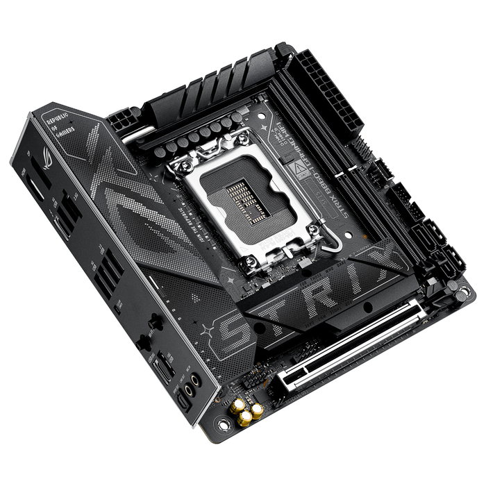 ASUS ROG STRIX B860-I GAMING WiFi Placa Base Intel LGA 1851 para Procesadores Intel Core Ultra, Soporte DDR5, Factor de Forma mini ITX ASUS ROG STRIX B860-I GAMING WiFi Placa Base Intel LGA 1851 para Procesadores Intel Core Ultra, Soporte DDR5, Factor de Forma mini ITX