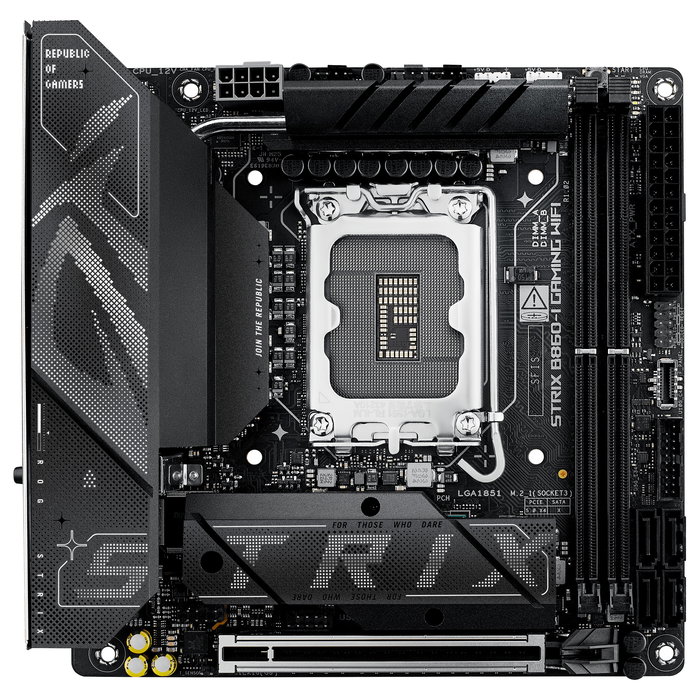 ASUS ROG STRIX B860-I GAMING WiFi Placa Base Intel LGA 1851 para Procesadores Intel Core Ultra, Soporte DDR5, Factor de Forma mini ITX ASUS ROG STRIX B860-I GAMING WiFi Placa Base Intel LGA 1851 para Procesadores Intel Core Ultra, Soporte DDR5, Factor de Forma mini ITX