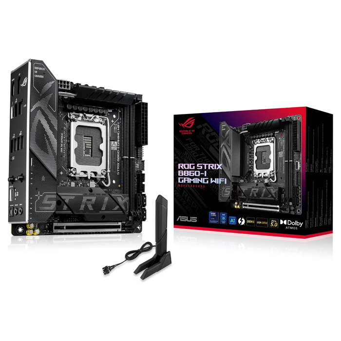 ASUS ROG STRIX B860-I GAMING WiFi Placa Base Intel LGA 1851 para Procesadores Intel Core Ultra, Soporte DDR5, Factor de Forma mini ITX ASUS ROG STRIX B860-I GAMING WiFi Placa Base Intel LGA 1851 para Procesadores Intel Core Ultra, Soporte DDR5, Factor de Forma mini ITX