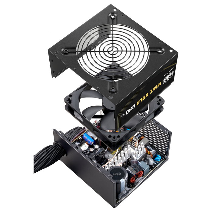Cooler Master MWE Gold 850 V3 Fuente de Alimentación 850W 80 Plus Gold ATX 3.1 No Modular, Negro