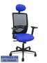 Piqueras Y Crespo Silla Zulema con Mecanismo Sincro, Malla Negra y Asiento Azul